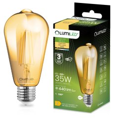 LED žiarovka E27 Edison ST64 4W = 35W 440lm 2000K Warm 360° FILAMENT LUMILED