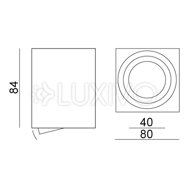 Povrchová montáž HALOGEN Pohyblivé svietidlo AMAT-M GU10 LUMILED Square Black 84mm