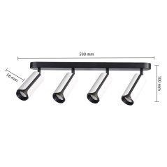 Stropné svietidlo reflektor LED Spot 4x GU10 čierny biely matná Sento