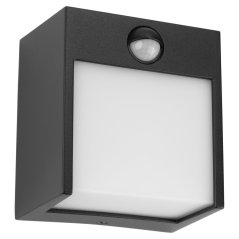 Záhradná nástenná lampa LED vonkajšie nástenné svietidlo s pohybovým senzorom PIR IP54 12W 3000K RUBUS LUMILED