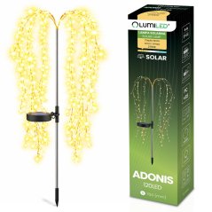 ADONIS 2700K LED solárna záhradná lampa Driving Dekoratívny strom Vodopád efekt LUMILED