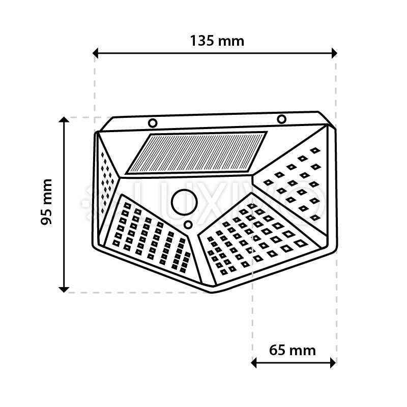 Solárne reflektory LED Halogénová záhradná lampa 6500K IP65 Senzor pohybu a súmraku VERIS LUMILED
