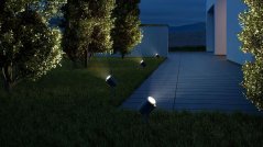 SPOT Garden M LED GU10 vonkajšia lampa IP44 7W 3000K kladivková antracitová Steinel