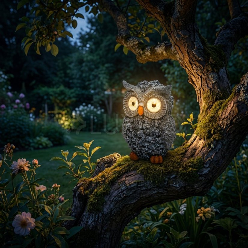 Solárna záhradná lampa LED sova dekoratívna figúrka 3000K MALVA IP44 Lumiled
