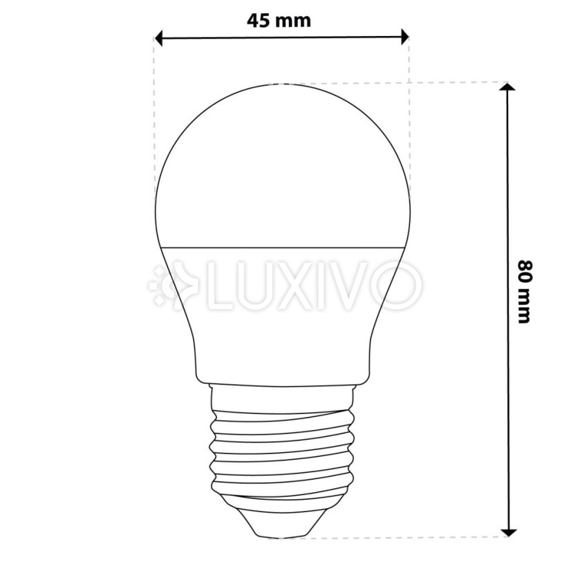 LED žiarovka E27 guľa P45 10W = 75W 1100lm 6500K studená 180° LUMILED