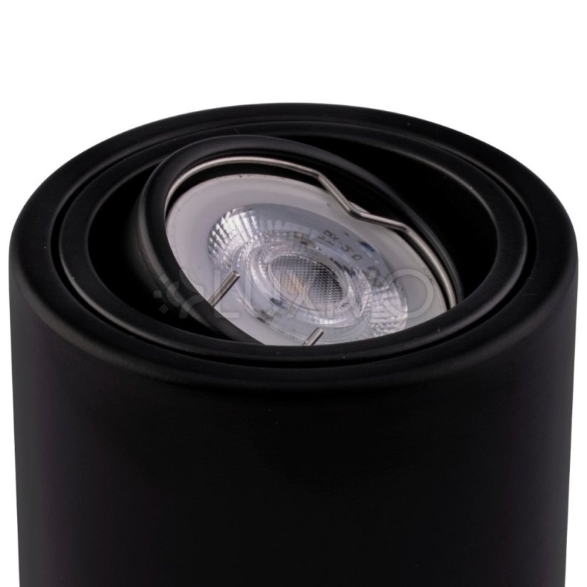 HALOGEN Hliníkové svietidlo na povrchovú montáž Black SPOT TUBA 10cm pre LED GU10 Bellalux