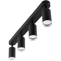 LED bodové stropné svietidlo 4x GU10 IP44 ADERO Black Lumiled