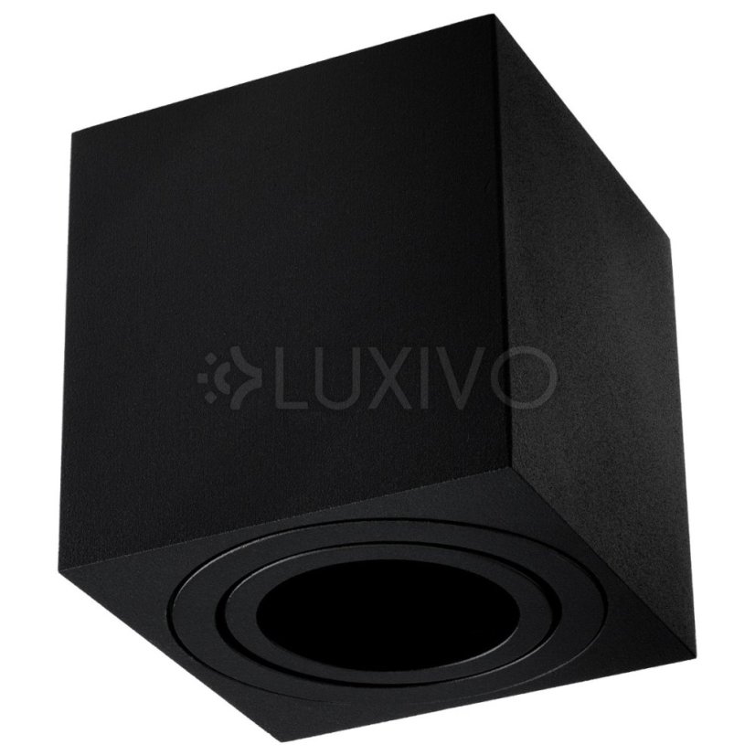 Povrchová montáž HALOGEN Pohyblivé svietidlo AMAT-M GU10 LUMILED Square Black 84mm