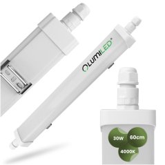 Hermetické LED svetlo do dielne 60 cm Garážové svetlo 30W 4000K Vodotesné TERRA LUMILED