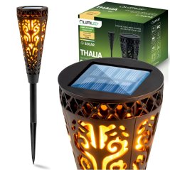 Solárna záhradná lampa LED 2700K IP44 zapichovacia vonkajšia lampka čierna THALIA LUMILED