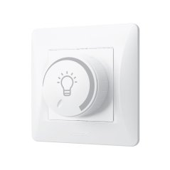 LED stmievateľný vypínač 200W 10A povrchový biely BINERA VIDEX
