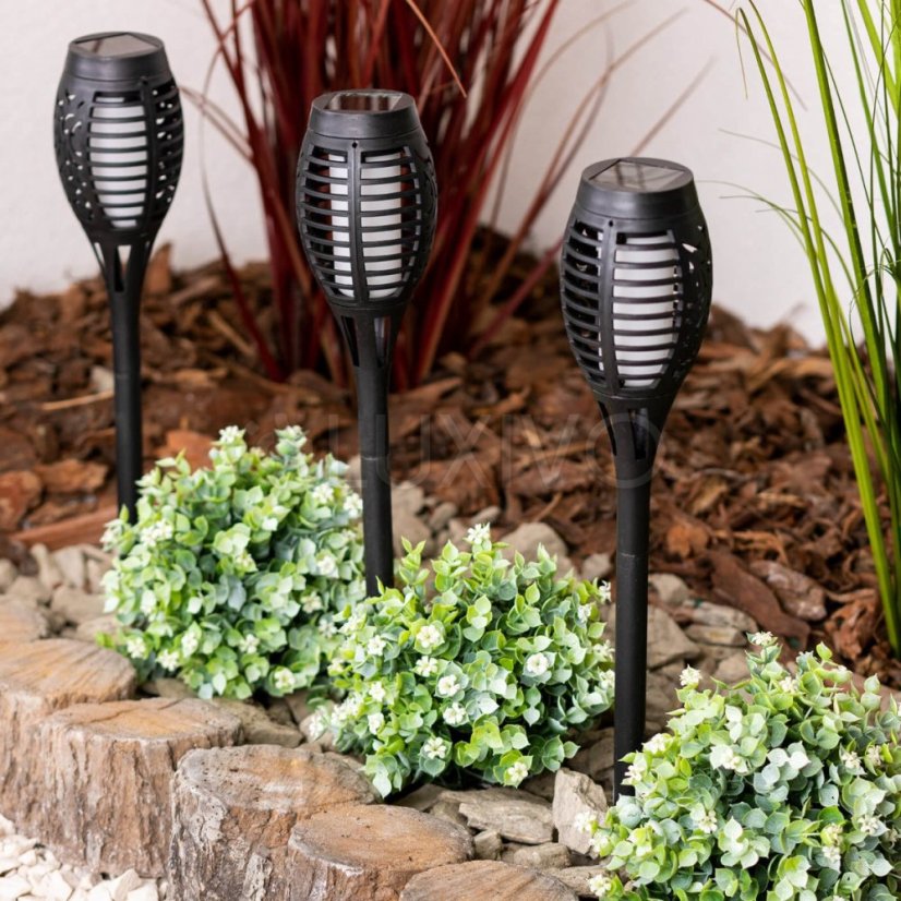 LED IGNIS Solárne záhradné svietidlo s efektom plameňa 50 cm LUMILED