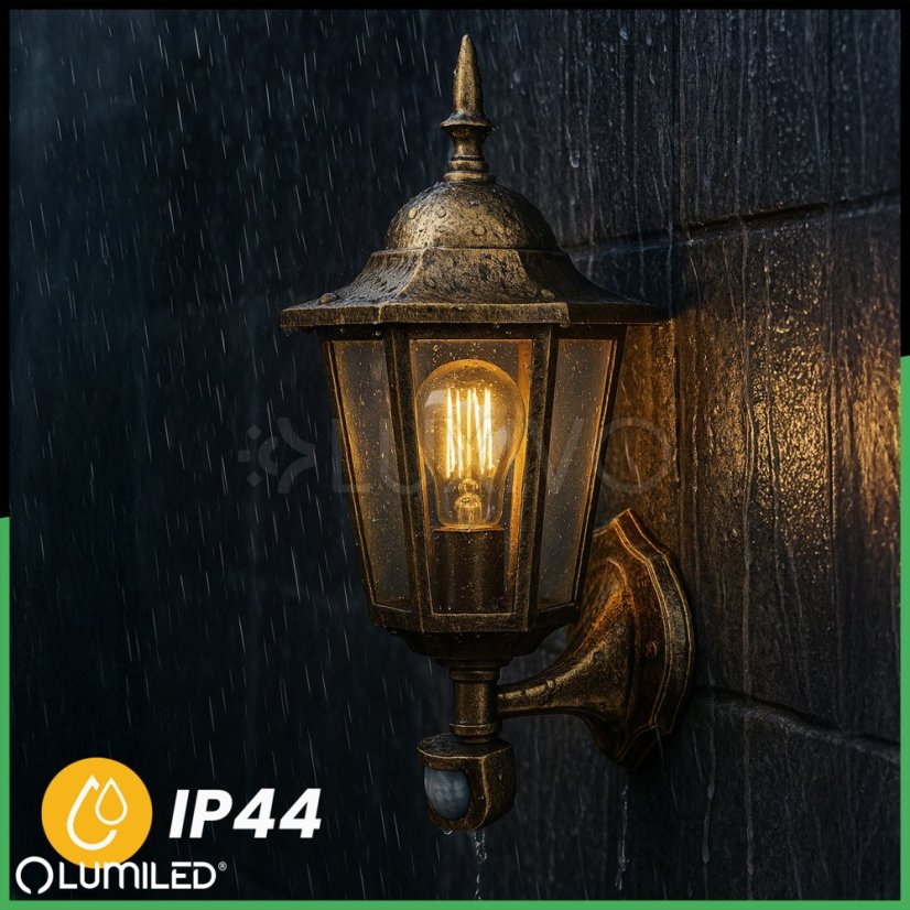 Záhradná lampa Vonkajšia nástenná lampa E27 12W LED svietidlo Senzor pohybu BELLIS LUMILED