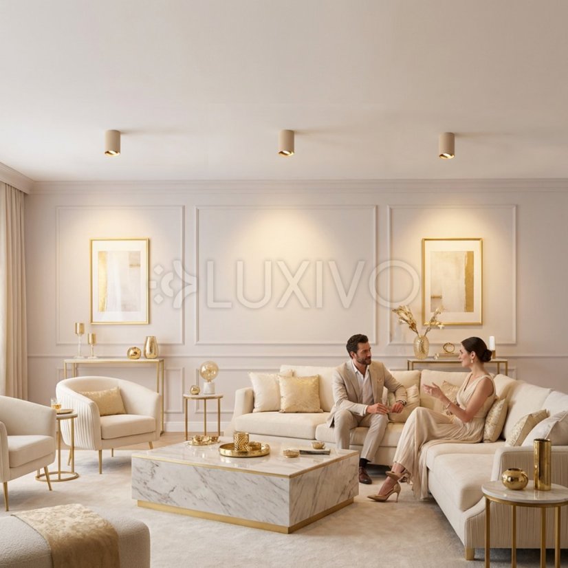 Nástenné svietidlo halogénové bodové tuba pohyblivé okrúhle zlaté 115mm AMAT-L