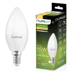 LED žiarovka E14 B35 7W = 60W 650lm 3000K Warm 180° LUMILED