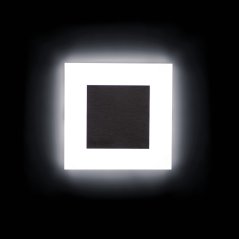 LED osvetľovacia schodisková lampička 0, 8W 14lm 4000K 12V neutrálna štvorcová so senzorom pohybu a súmraku strieborná APUS