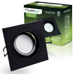 Zapustené svietidlo halogénové pohyblivé GU10 MR16 štvorcové čierna CASSIO LUMILED