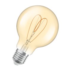 Dekoratívna LED žiarovka G80 E27 4,9W = 40W 470lm 2200K teplá CRI90 300° jantárová stmievateľná Vintage 1906 Osram