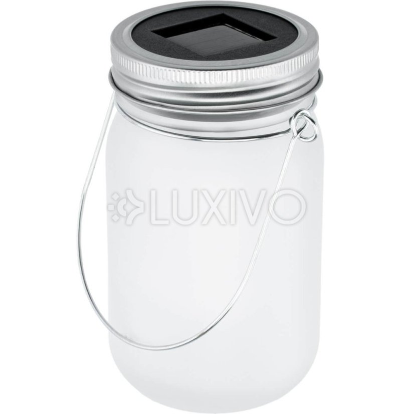 Záhradný lampáš LED Solar Jar Flame 13cm