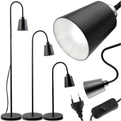 Lampa stojaca podlahová stolová LED E27 čierna s reguláciou výšky Kalso Lumiled