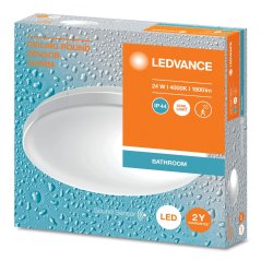 LED stropný plafón 24W 1800lm 4000K neutrálny IP44 biely so zvukovým senzorom stropný Ledvance