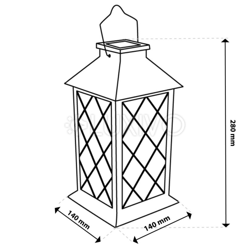 LED solárna záhradná lampa LIRIO Závesná lucerna 28cm LUMILED