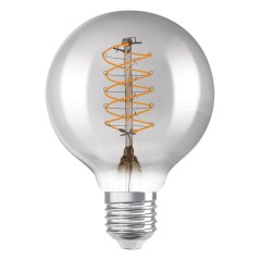 Dekoratívna LED žiarovka G80 Sphere E27 7,8W = 30W 360lm 1800K Warm 320° Smoke Filament Dimmable Vintage 1906 Osram