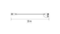 LongLife predlžovací kábel pre spojovateľné reťaze - 10m - biely