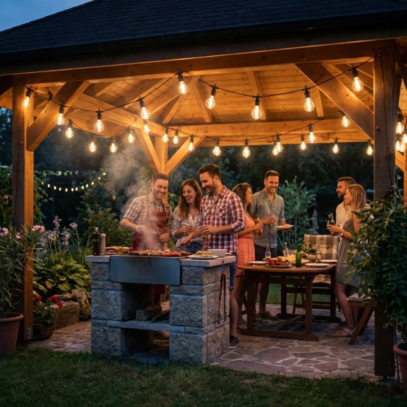 Záhradná solárna girlanda 15x LED dekoračné žiarovky 11, 58m 2200K teplá + diaľkový ovládač ALAVAS LUMILED