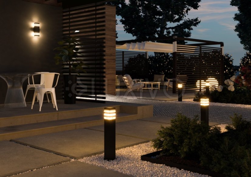 Záhradný vonkajší stojaci LED stĺp E27 12W TAXUS 2 80cm LUMILED