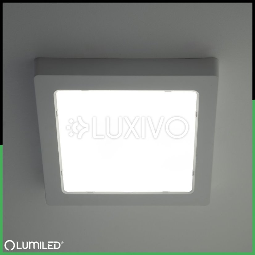 Stropné svietidlo LED s povrchovou montážou 12W Square 4000K GLOW White LUMILED
