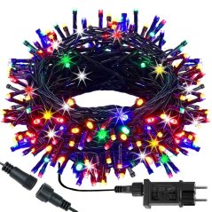 Vianočná led svetelná reťaz vonkajšia FLASH - na spájanie - 300led - 15m - multicolour