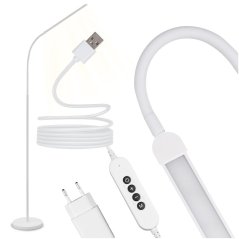 Stojacia lampa stolová LED 14W CCT stmievateľná s nastaviteľnou výškou LONGA 2 biela LUMILED