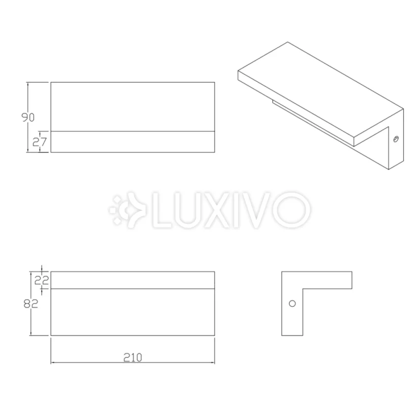 Vonkajšie nástenné fasádne svietidlo LED 4000K Rectangle Black