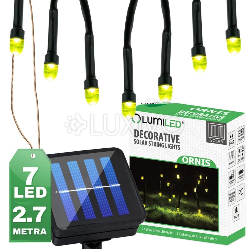 ORNIS LUMILED 7x LED záhradná solárna girlanda Dekoratívne svetlá