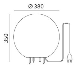 Záhradná guľa LAMPA do záhrady E27 GARDEN BALL L 38cm