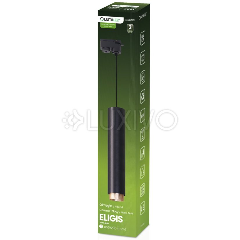 Stropné závesné svietidlo 29cm GU10 LED ELIGIS Black LUMILED