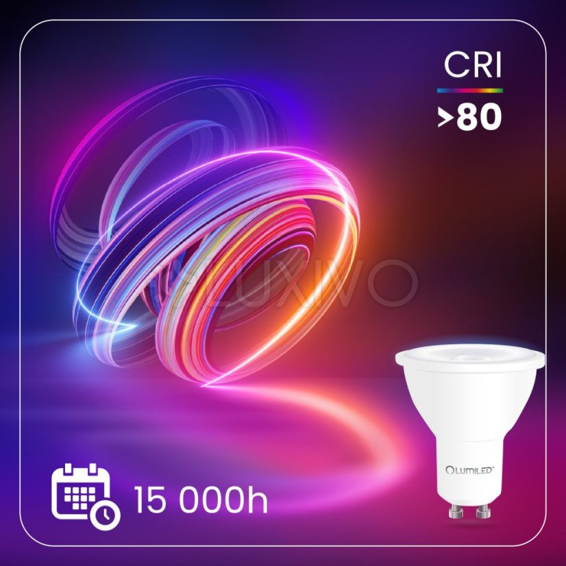 LED žiarovka GU10 reflektor PAR16 5, 2W = 55W 720LM 6500K studená 38° LUMILED