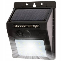 Solárne LED reflektory 3W 5500-6000K Studené IP65 Čierny senzor súmraku