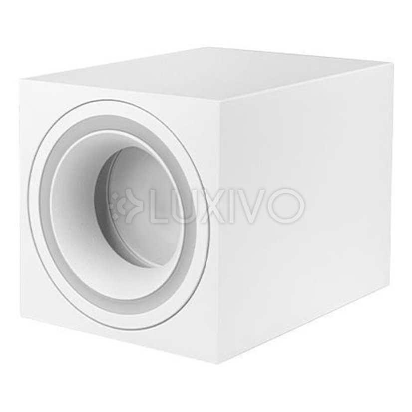 Nástenný halogénový reflektor tuba bodové svietidlo GU10 štvorcový biely Masterled