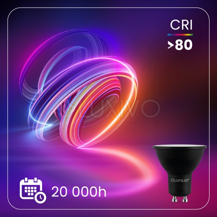 LED žiarovka GU10 reflektor PAR16 6W = 50W 600lm 4000K neutrálna 120° čierna LUMILED