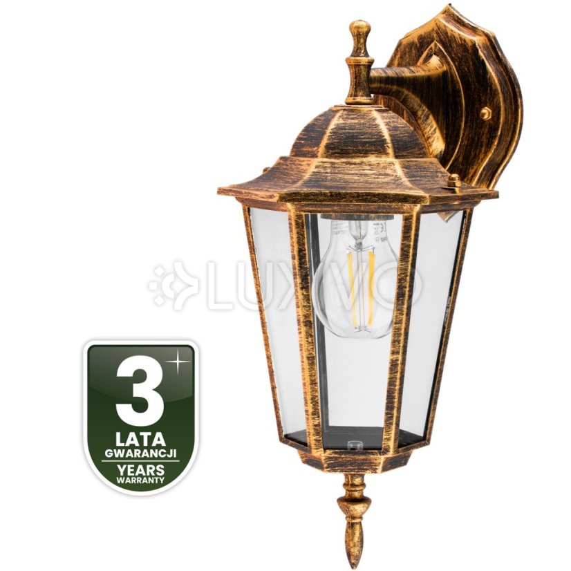 Vonkajšie fasádne nástenné svietidlo E27 LATARNIA DOWN DOWN Patina BELLIS LUMILED