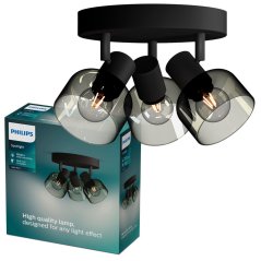 Stropné svetlo Reflektor 3x E14 LED Black Sleet Philips