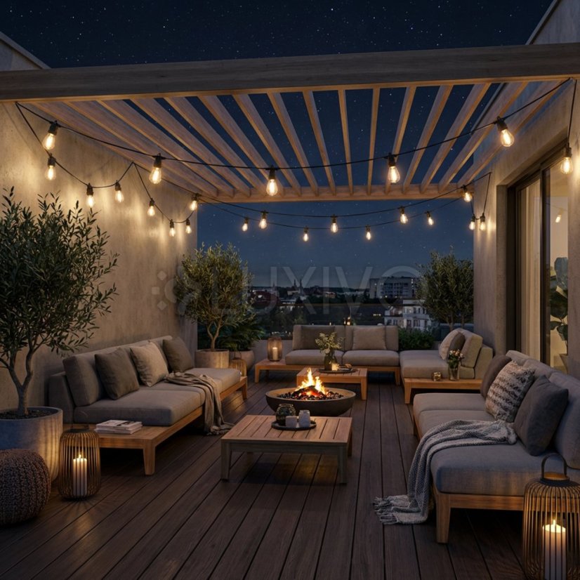 Solárna záhradná girlanda 30x LED ozdobné žiarovky 20m 2700K teplá s diaľkovým ovládačom SOLENA LUMILED