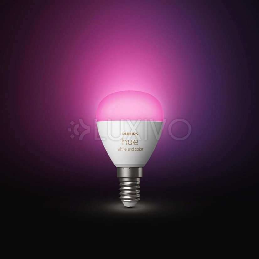LED žiarovka E14 Ball P45 5,1W = 40W 470lm 2000-6500K CCT + RGB SMART Smart Bluetooth ZigBee White and Color Ambiance Philips HUE