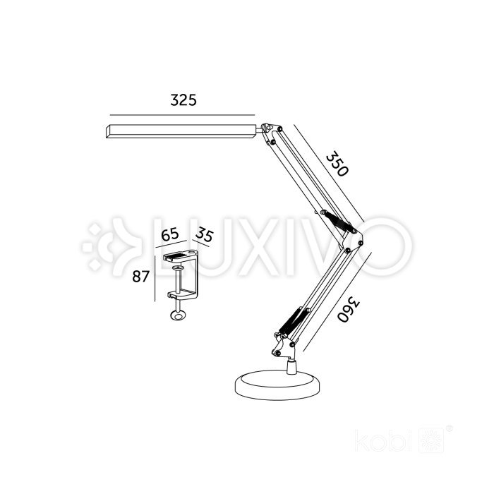 Stolová LED lampa 14W 800lm CCT 120° biela Tenuix Kobi