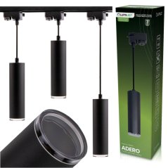 Stropná lampa na lištu závesná reflektor na lištu GU10 LED ADERO čierna LUMILED