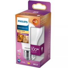 LED žiarovka E27 A60 10,5W = 100W 1521lm 2700 Warm Filament Milky PHILIPS Stmievateľná