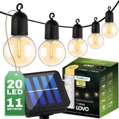 Solárna záhrada Girland 20x LED dekoratívne gule 11,58 m 3000K Warm LOVO LUMILED