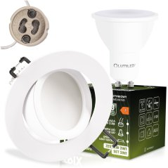Zapustené halogénové svietidlo okrúhle pohyblivé TRIX 3v1 GU10 6W 4000K biely mat LUMILED